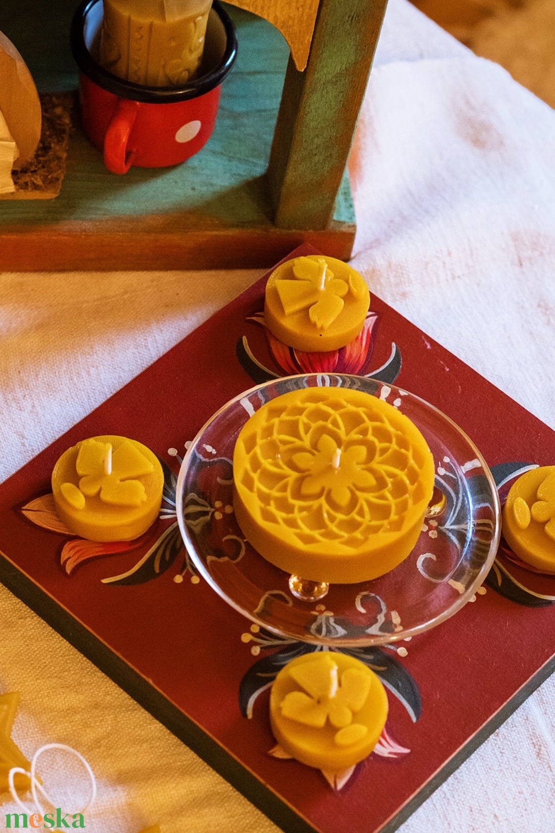 Mandalás gyertya  +angyalos mécses - karácsony - adventi díszek - adventi gyertyadíszek és koszorúdíszek - Meska.hu