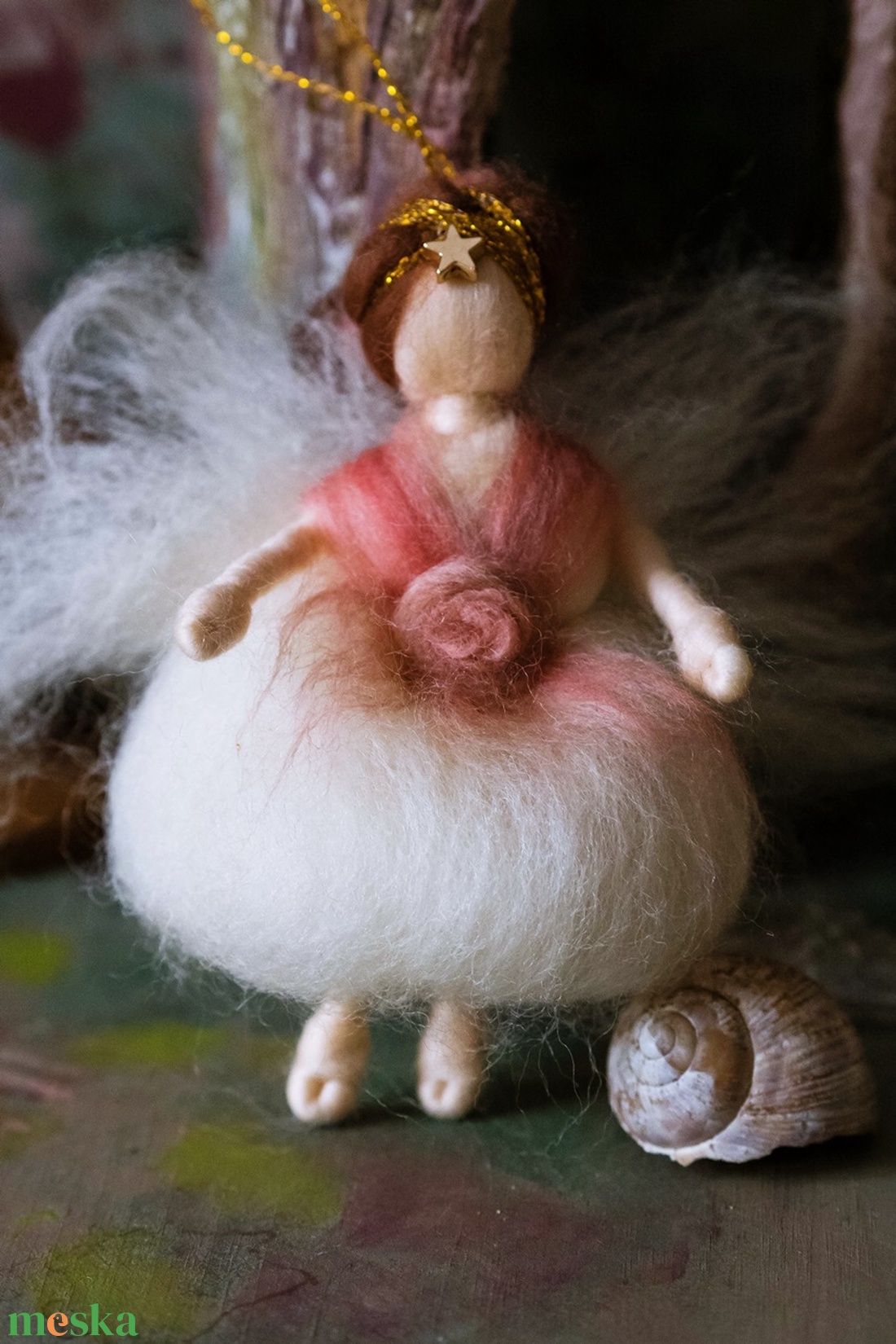 Gyapjú angyal - karácsony - karácsonyi lakásdekoráció - karácsonyfadíszek - Meska.hu