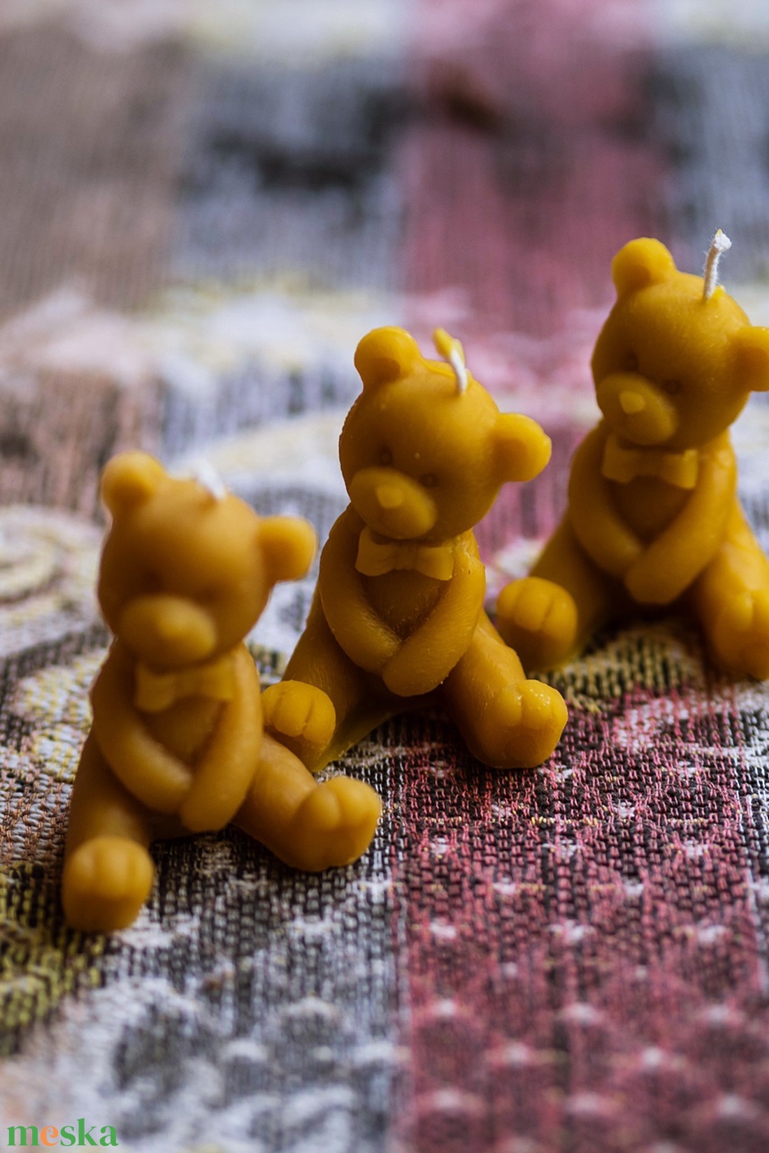 Három mackó - karácsony - adventi díszek - adventi gyertyadíszek és koszorúdíszek - Meska.hu