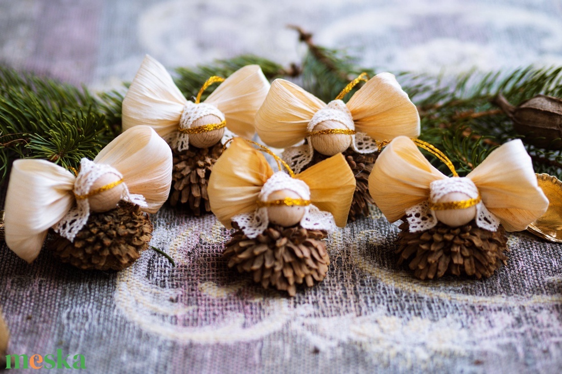 Terméses  angyalok2 - karácsony - karácsonyi lakásdekoráció - karácsonyfadíszek - Meska.hu