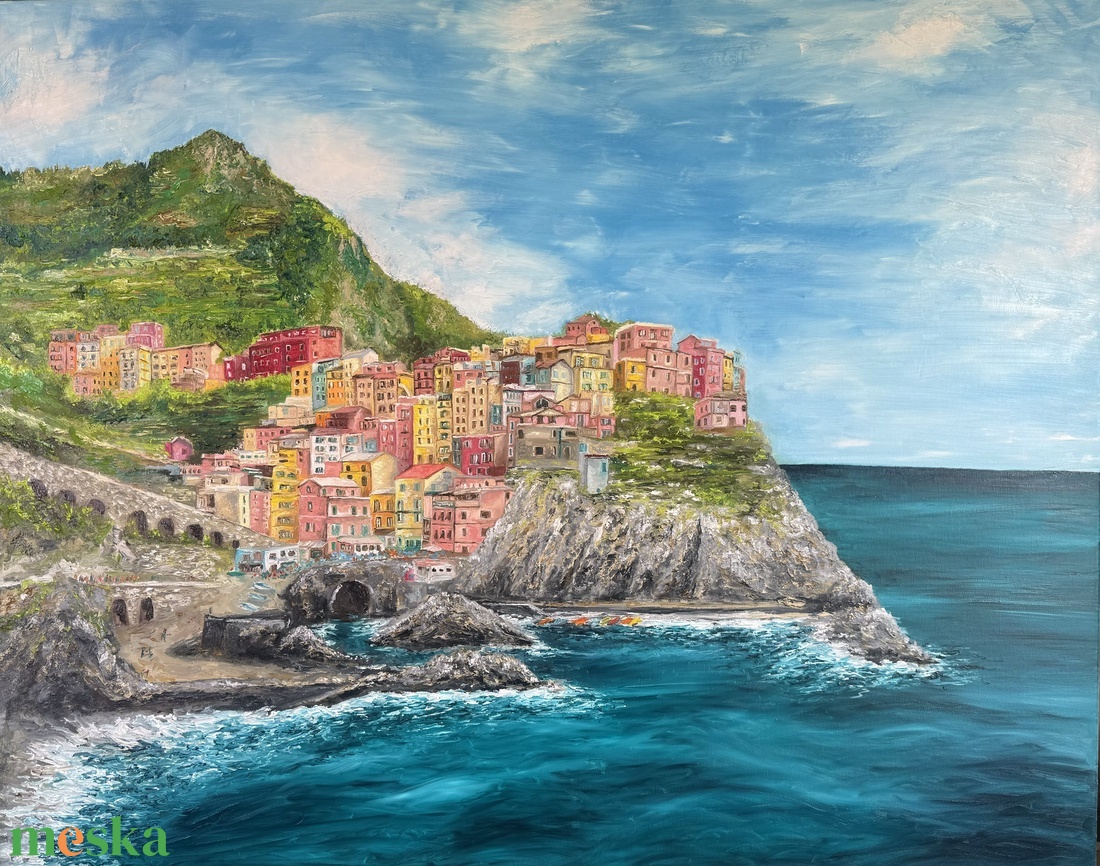 Cinque Terre- Látkép és tájkép rendelésre - művészet - festmény - olajfestmény - Meska.hu
