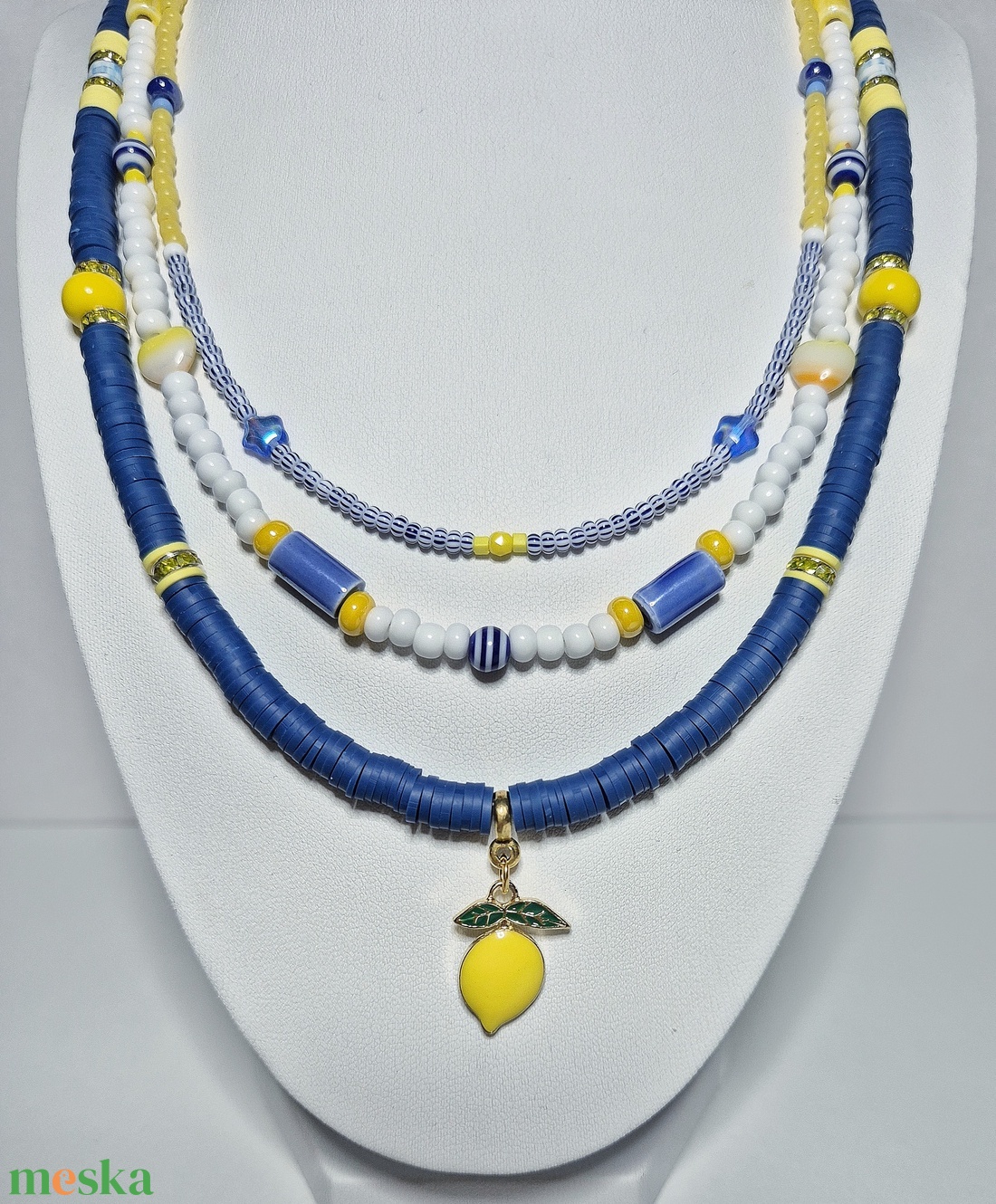 Limoncello nyaklánc szett � - ékszer - nyaklánc - gyöngyös nyaklánc - Meska.hu