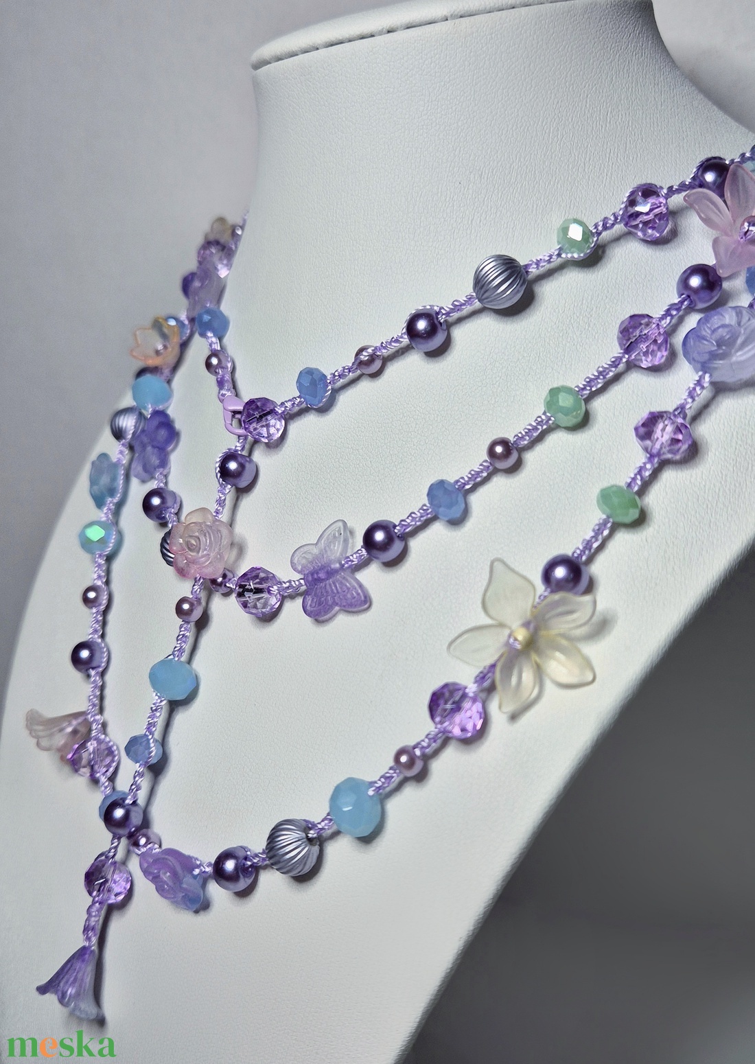 Bridgerton virágai - ékszer - nyaklánc - hosszú nyaklánc - Meska.hu