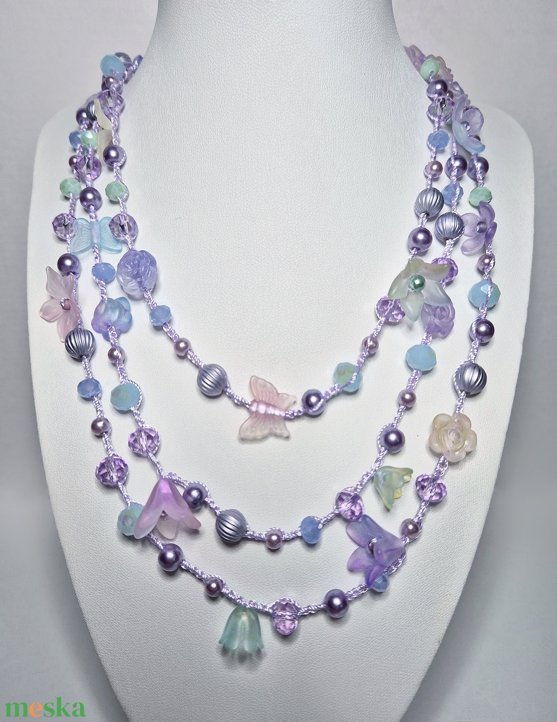 Bridgerton virágai - ékszer - nyaklánc - hosszú nyaklánc - Meska.hu