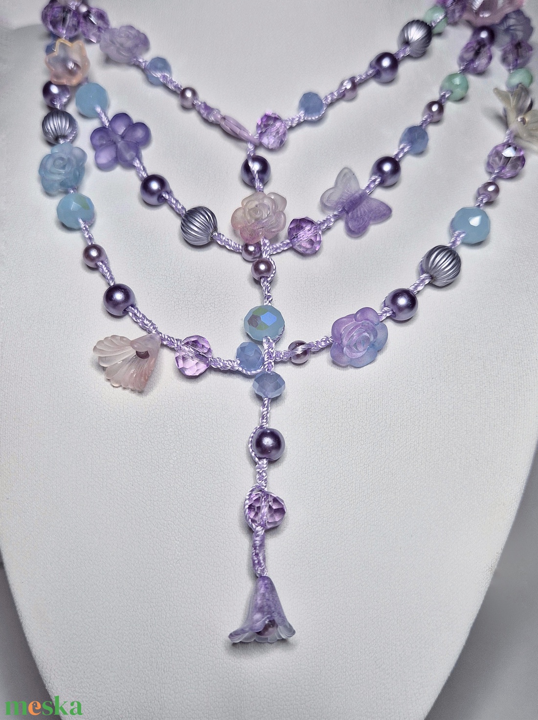 Bridgerton virágai - ékszer - nyaklánc - hosszú nyaklánc - Meska.hu