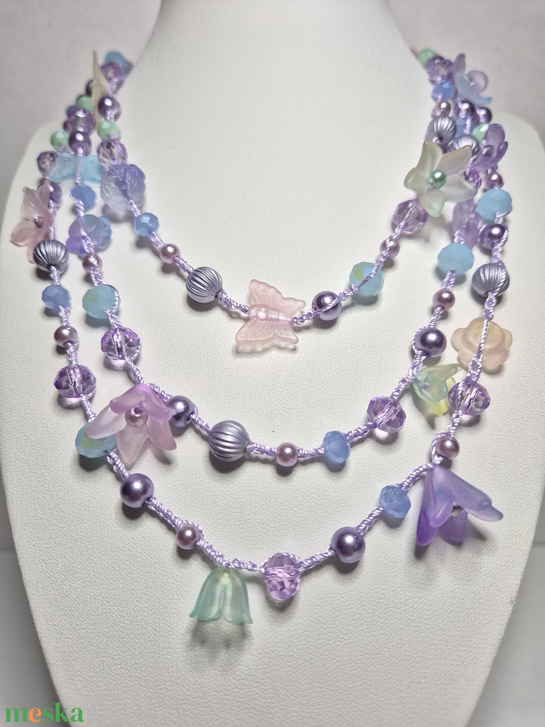 Bridgerton virágai - ékszer - nyaklánc - hosszú nyaklánc - Meska.hu