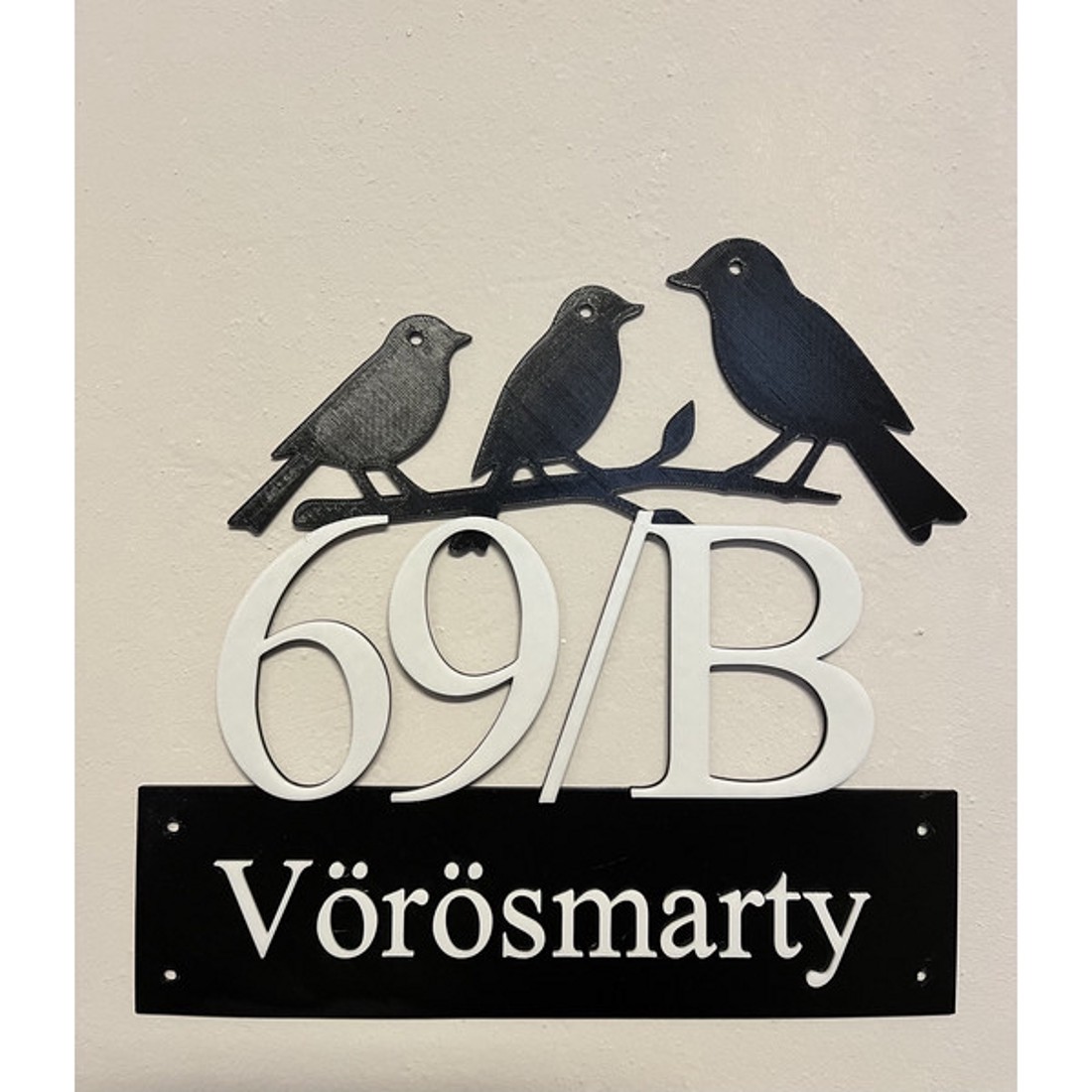 3D Nyomtatott Házszámtábla Madárkákkal - otthon & életmód - ház & kert - házszám - Meska.hu