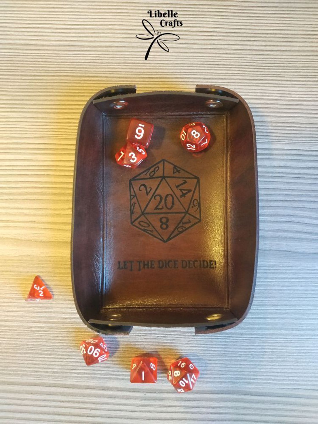 Let the dice decide! feliratú kockadobó tálca - játék & sport - táblajáték és kártyajáték - társasjátékok - dobókocka - Meska.hu