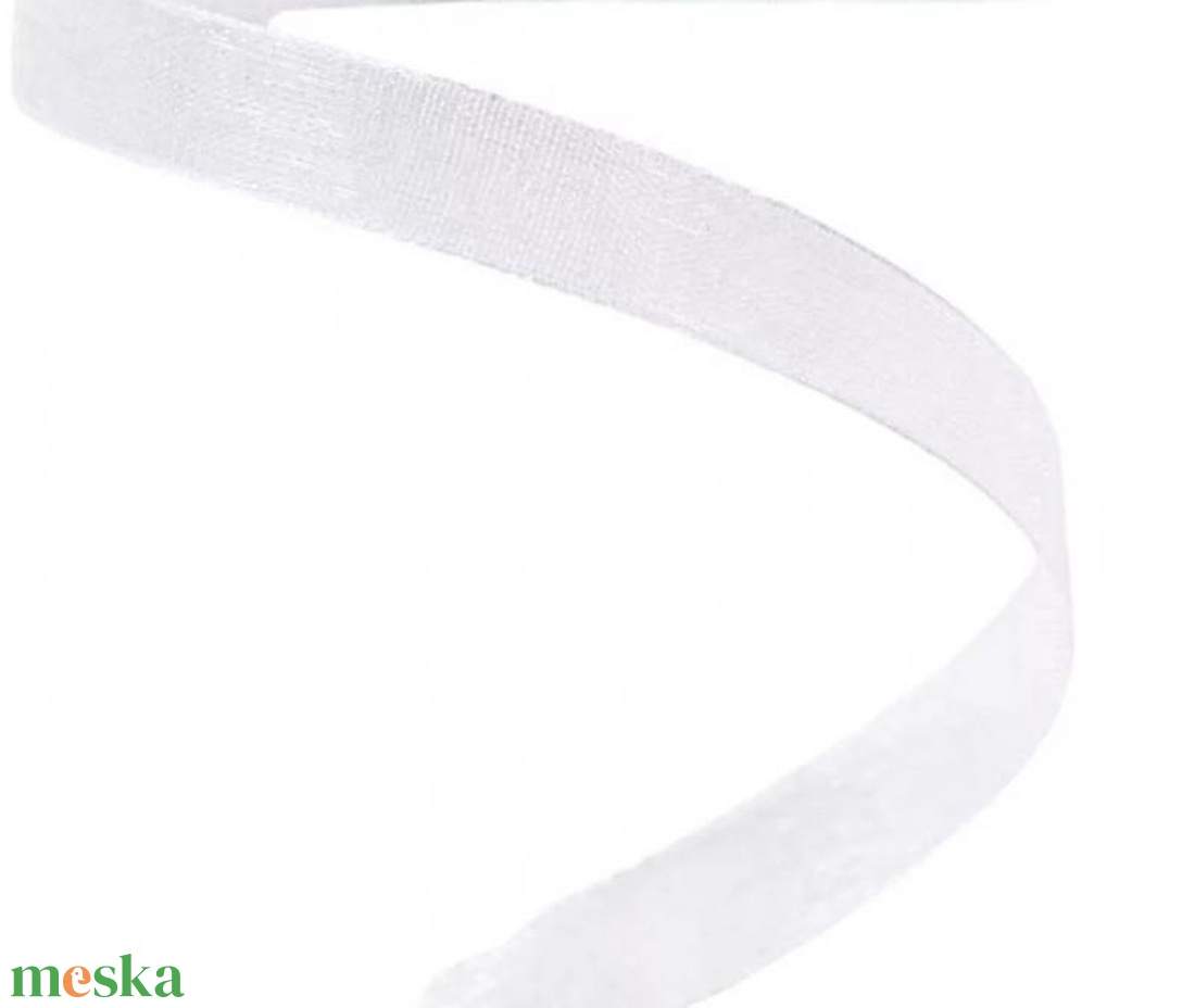 Organza szalag 10mmx20m - fehér - kellékek & szerszámok - rövidáru - szalag, pánt - textilszalag - Meska.hu