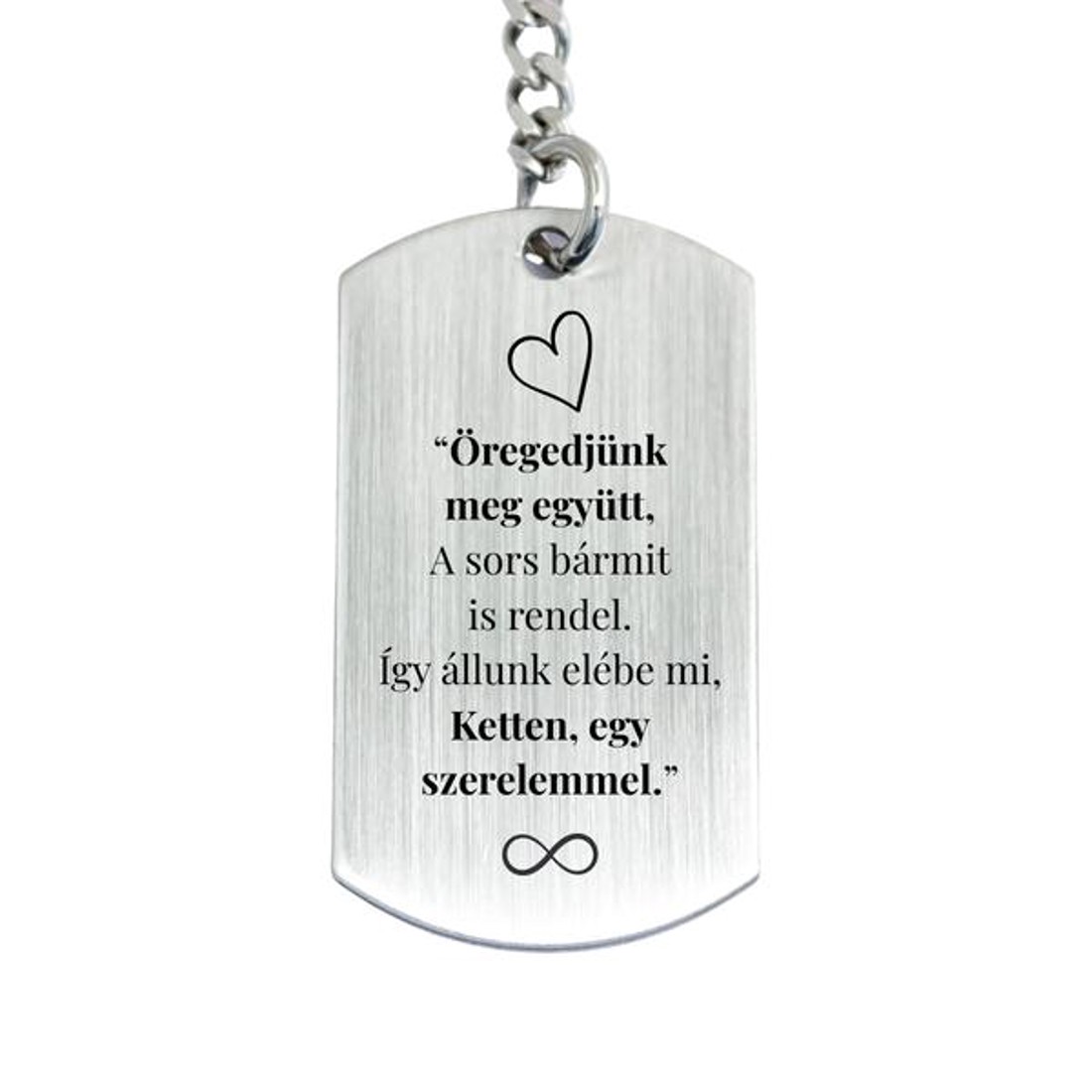 Öregedjünk meg együtt gravírozott acél kulcstartó pároknak - táska & tok - kulcstartó & táskadísz - kulcstartó - Meska.hu