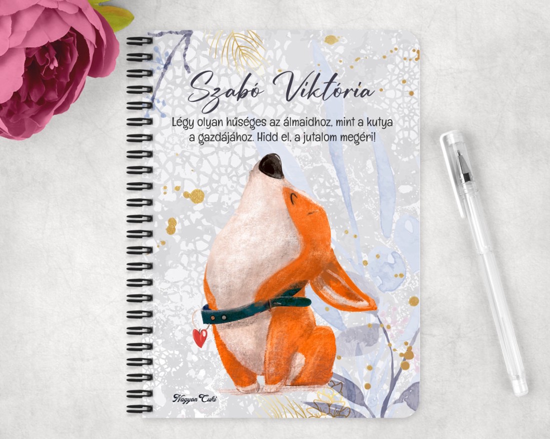 Személyre szabható - Cuki corgi kutyus mintás A6-os füzet - otthon & életmód - papír, írószer - jegyzetfüzet & napló - Meska.hu