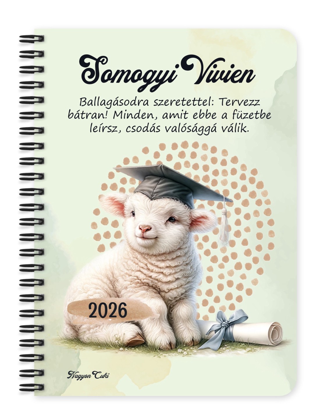 Személyre szabható - 2026 Ballagás - Bárány mintás füzet - otthon & életmód - papír, írószer - jegyzetfüzet & napló - Meska.hu