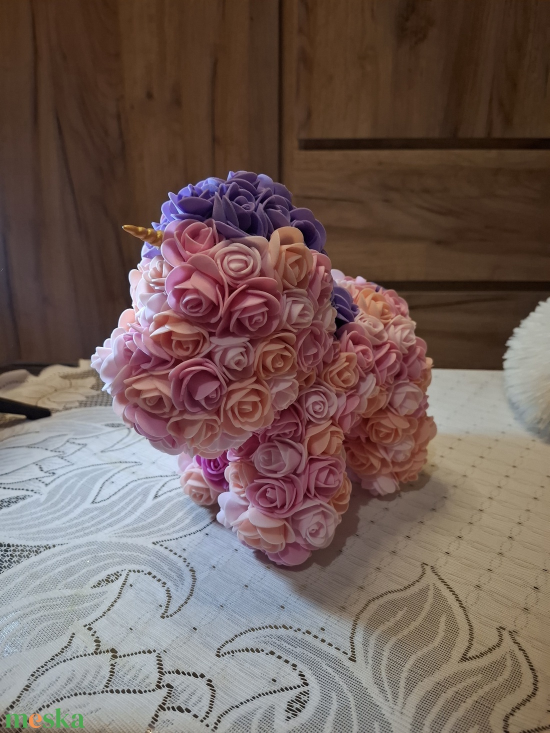 Habrózsa unikornis - otthon & életmód - virágdekoráció - virágdíszítő kellékek - Meska.hu