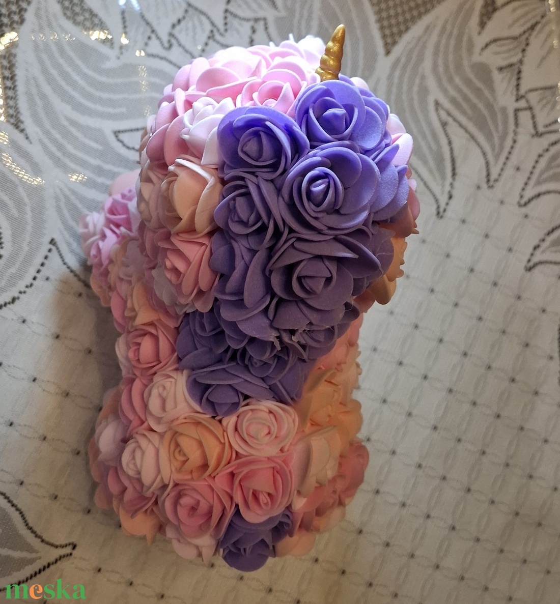 Habrózsa unikornis - otthon & életmód - virágdekoráció - virágdíszítő kellékek - Meska.hu