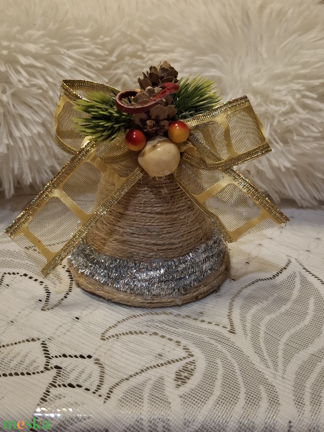 Karácsonyi kerámia csengő dísz - karácsony - karácsonyi lakásdekoráció - karácsonyfadíszek - Meska.hu