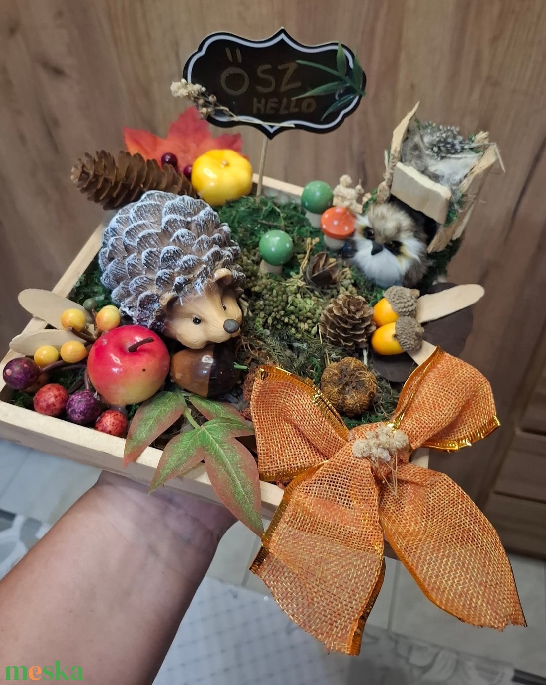 �����Baglyos és sünis őszi asztaldísz����� - otthon & életmód - dekoráció - asztal és polc dekoráció - asztaldísz - Meska.hu