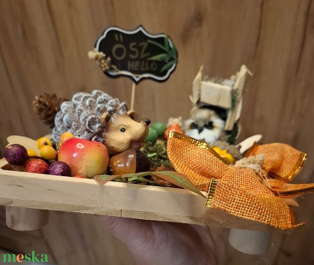 �����Baglyos és sünis őszi asztaldísz����� - otthon & életmód - dekoráció - asztal és polc dekoráció - asztaldísz - Meska.hu