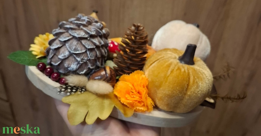 ����őszi Sünis-tökös asztaldísz���� - otthon & életmód - dekoráció - asztal és polc dekoráció - asztaldísz - Meska.hu