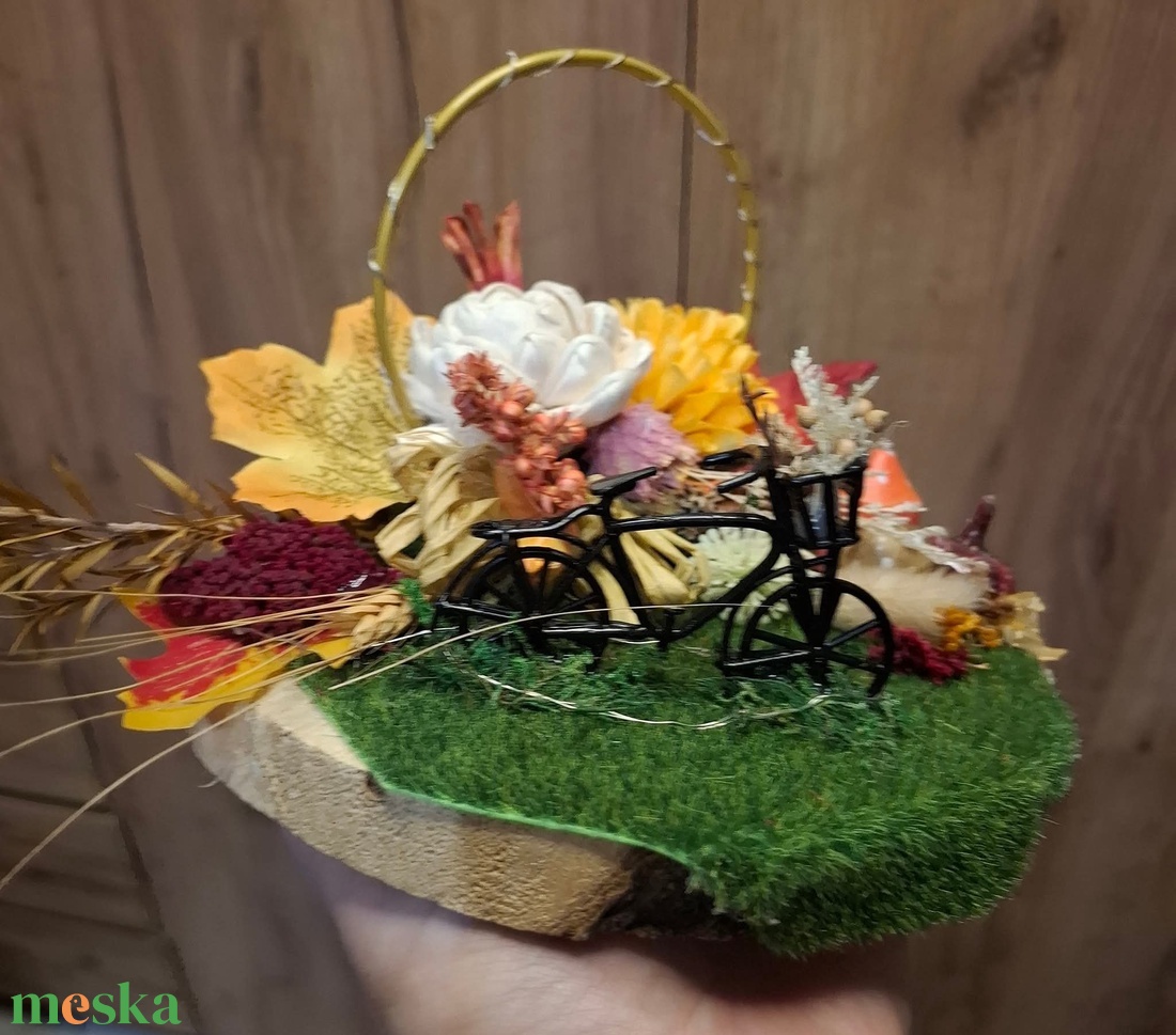 �����Őszi Ledes asztaldísz bicikli figurával����� - otthon & életmód - dekoráció - asztal és polc dekoráció - asztaldísz - Meska.hu