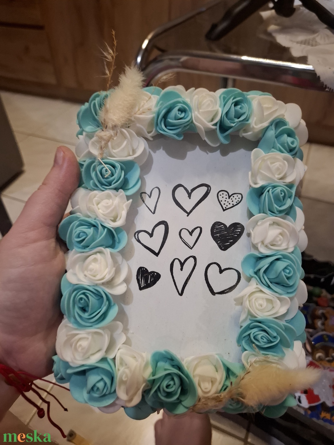 Habrózsás képkeret/ pénzátadó - otthon & életmód - dekoráció - kép & falikép - képkeret - Meska.hu