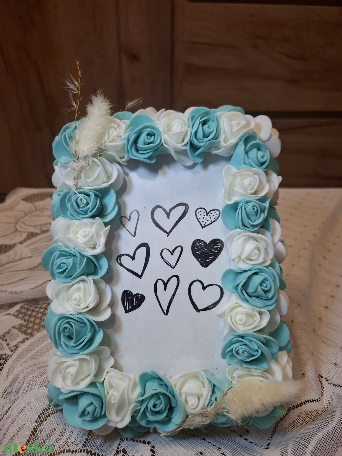 Habrózsás képkeret/ pénzátadó - otthon & életmód - dekoráció - kép & falikép - képkeret - Meska.hu