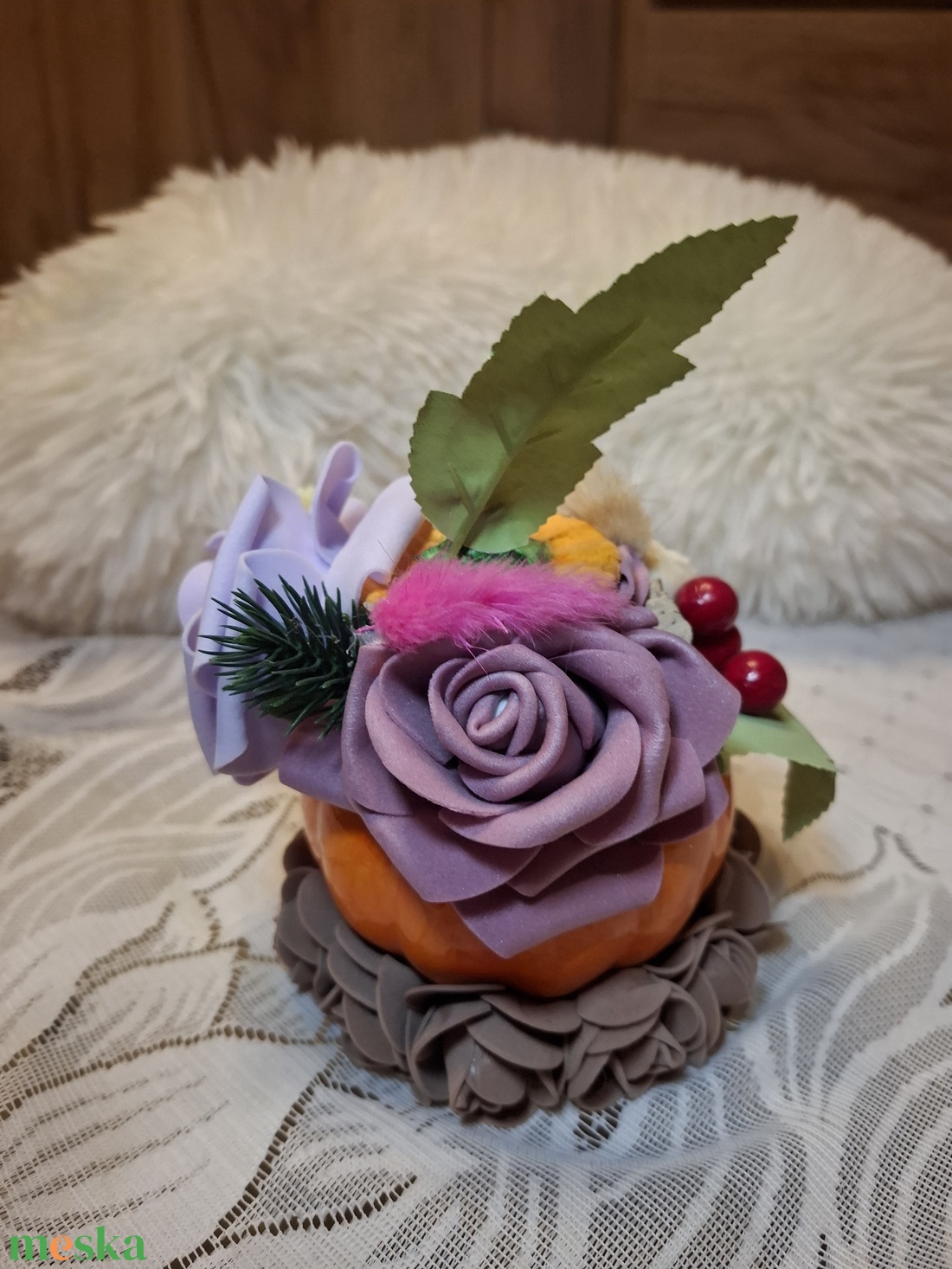 Őszi Sütőtök asztali dísz - kellékek & szerszámok - dekorációs kellékek - őszi dekor - őszi dekortök - Meska.hu