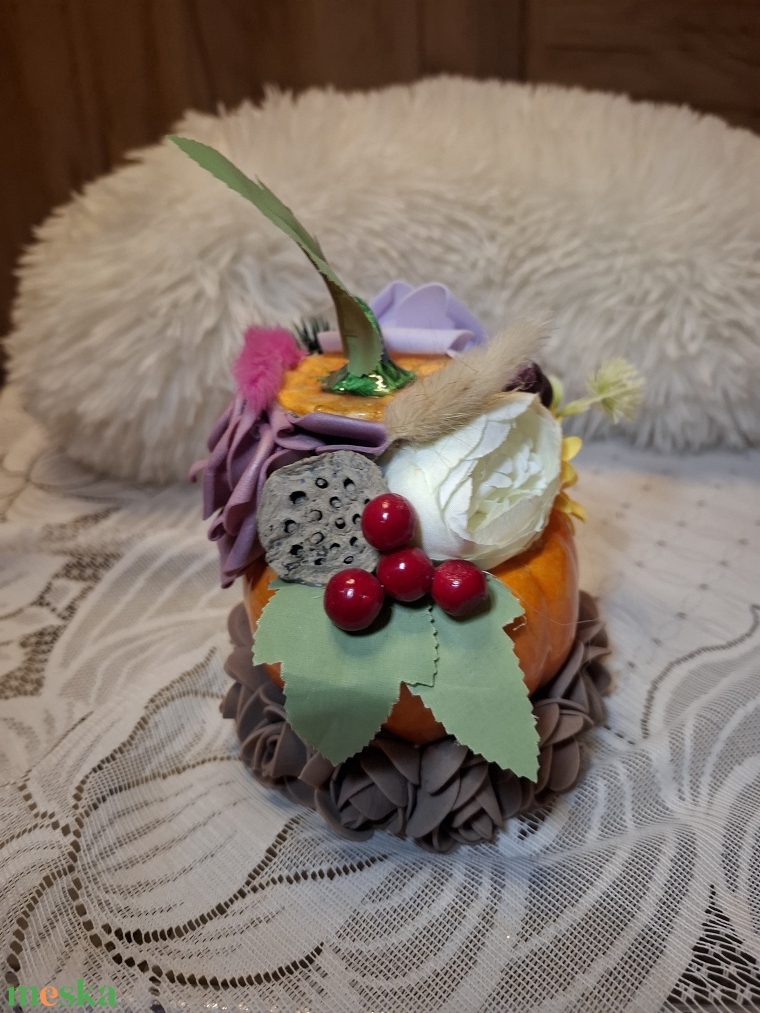 Őszi Sütőtök asztali dísz - kellékek & szerszámok - dekorációs kellékek - őszi dekor - őszi dekortök - Meska.hu