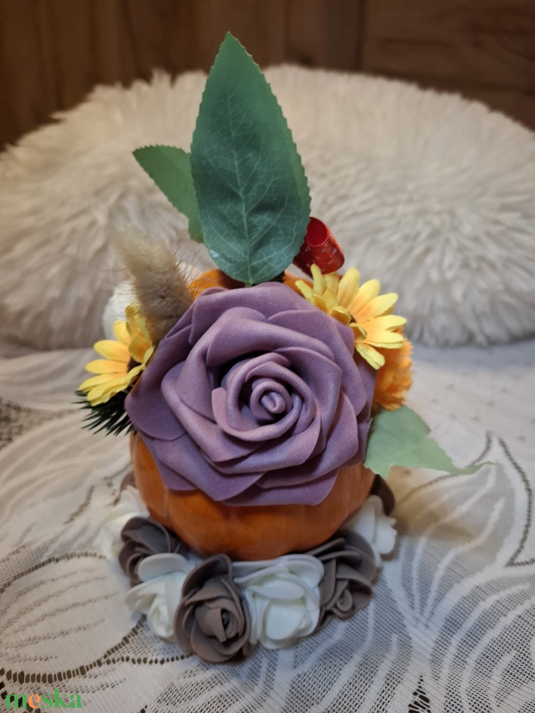 Őszi sütőtökös asztaldísz - kellékek & szerszámok - dekorációs kellékek - őszi dekor - őszi dekortök - Meska.hu