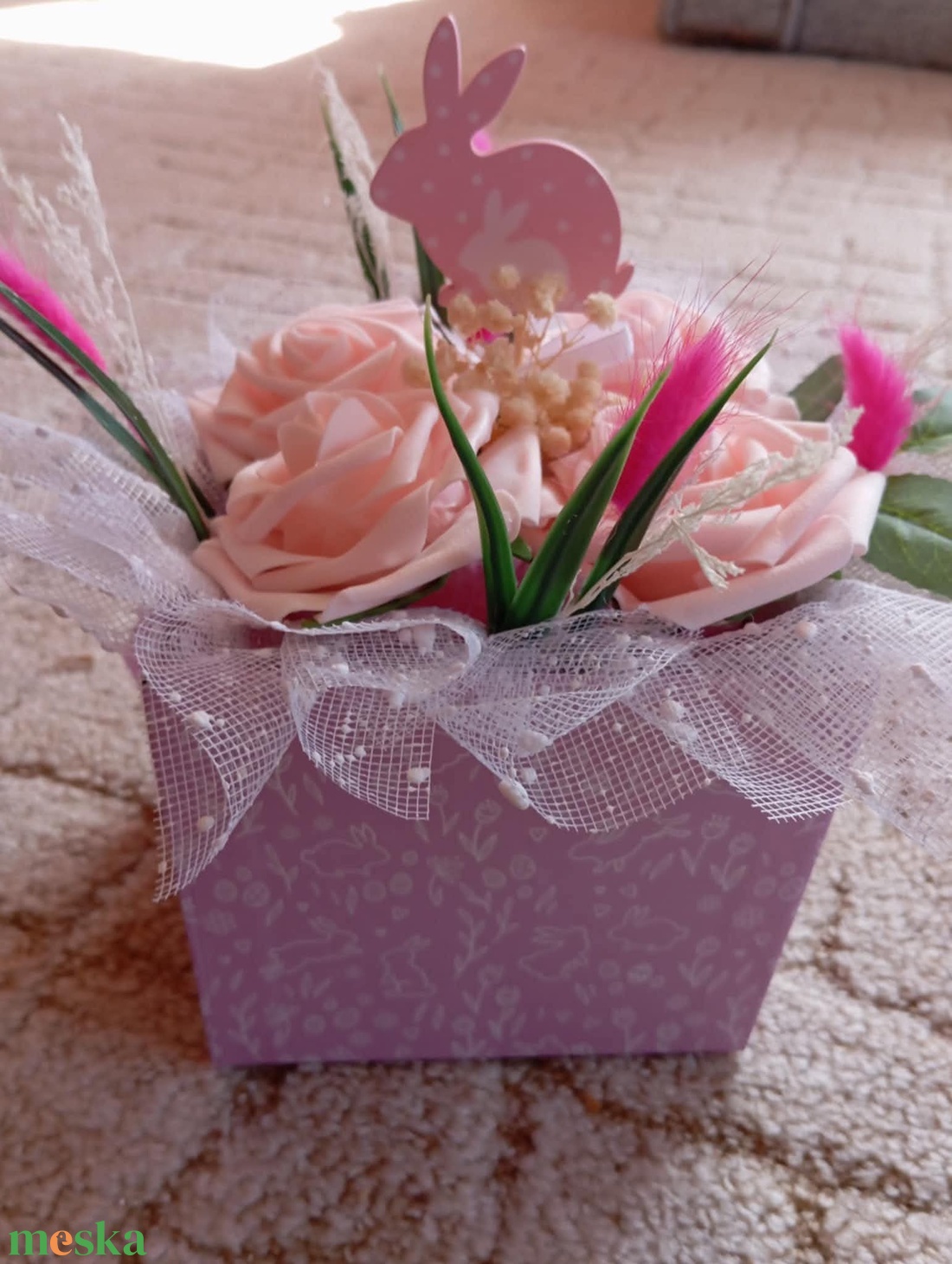 Egyedi Húsvéti virágbox - otthon & életmód - dekoráció - húsvéti asztaldíszek - Meska.hu
