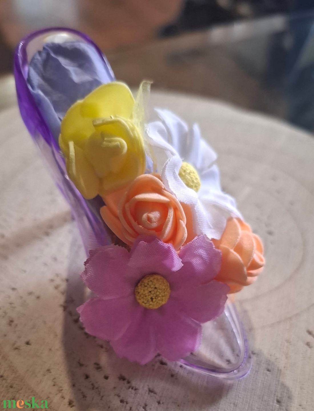 MINI Magassarkú cipő virág dekoráció - otthon & életmód - virágdekoráció - virágdíszítő kellékek - Meska.hu