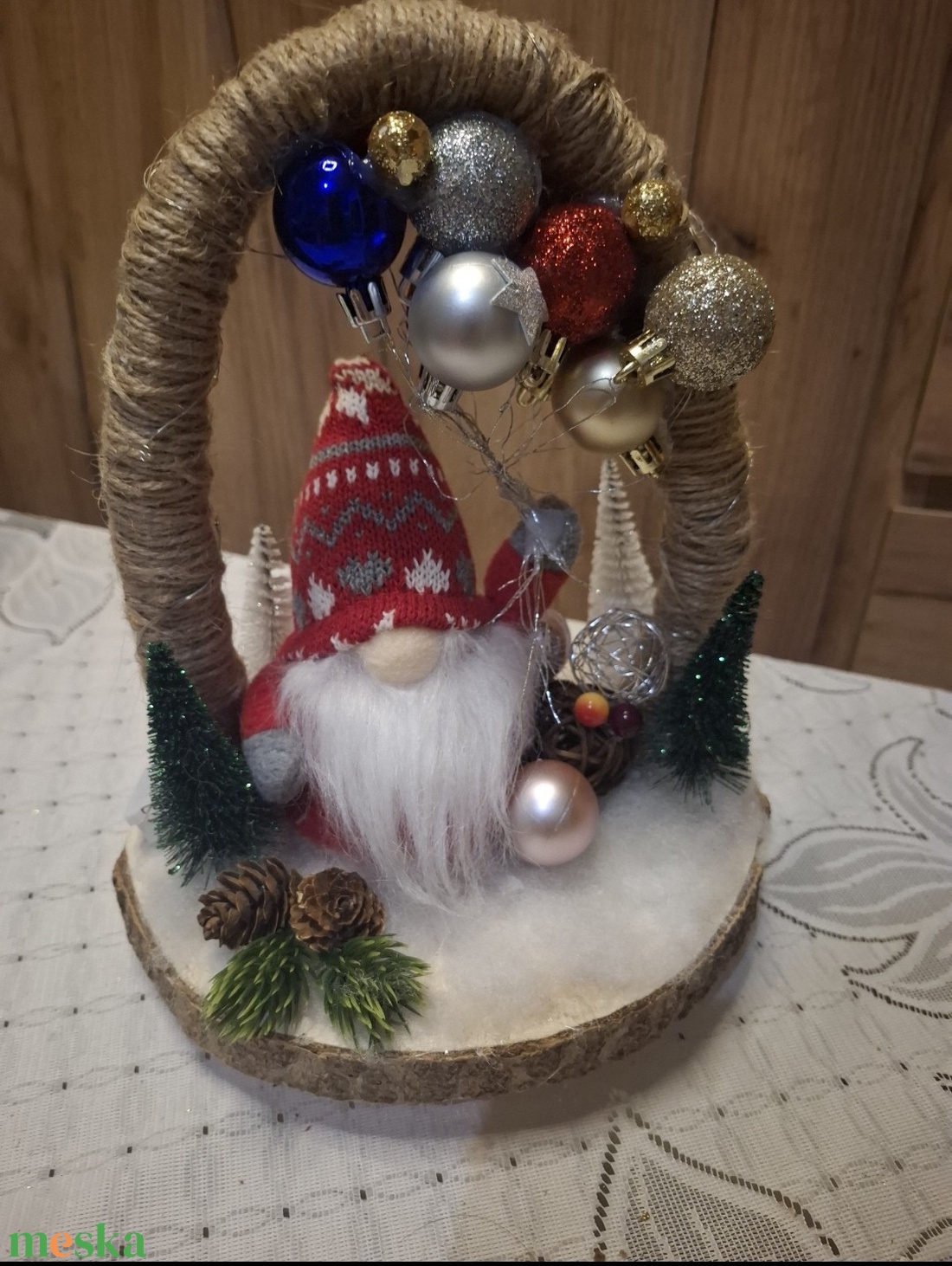 Ledes mikulás asztaldísz - karácsony - adventi díszek - adventi asztaldísz - Meska.hu