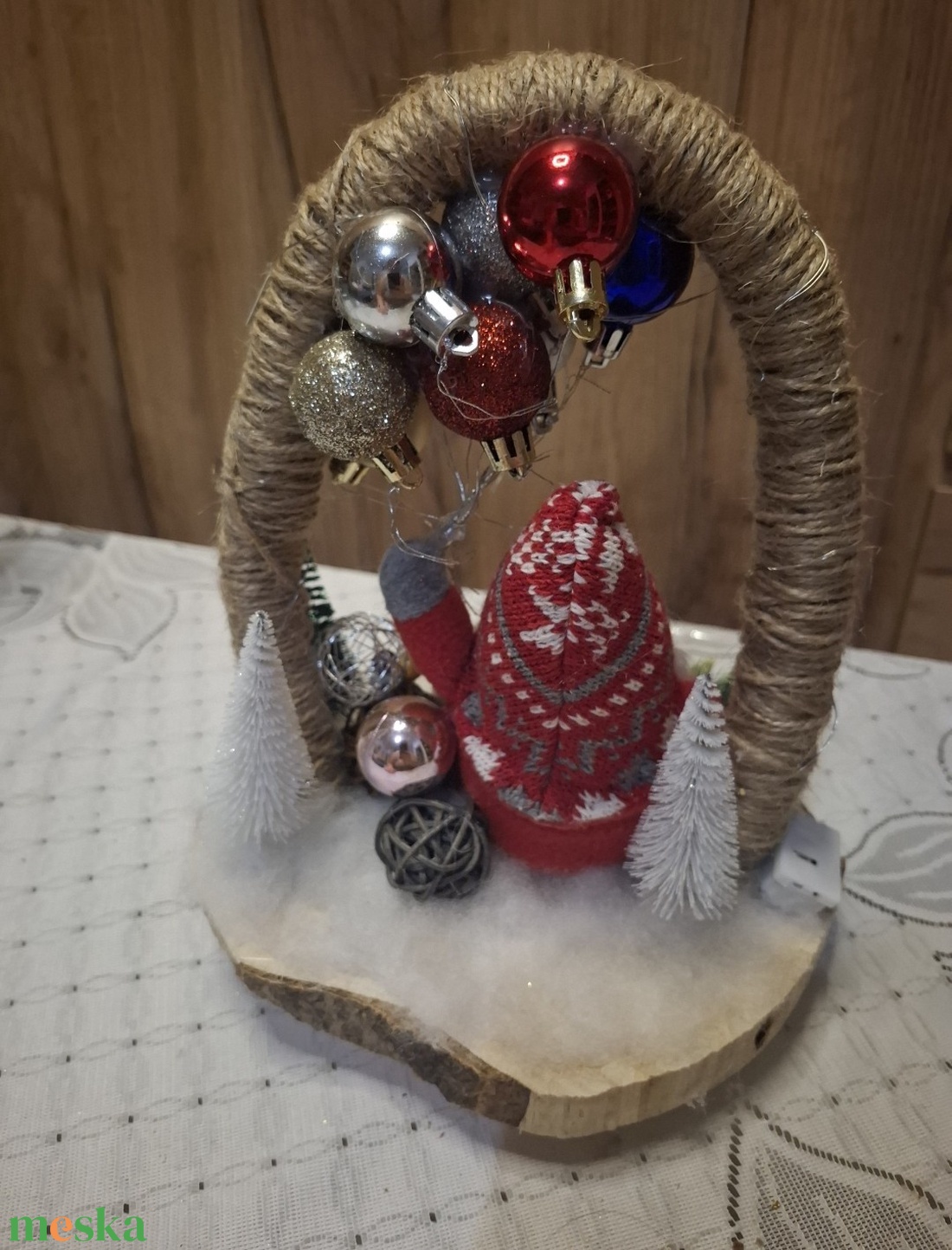 Ledes mikulás asztaldísz - karácsony - adventi díszek - adventi asztaldísz - Meska.hu