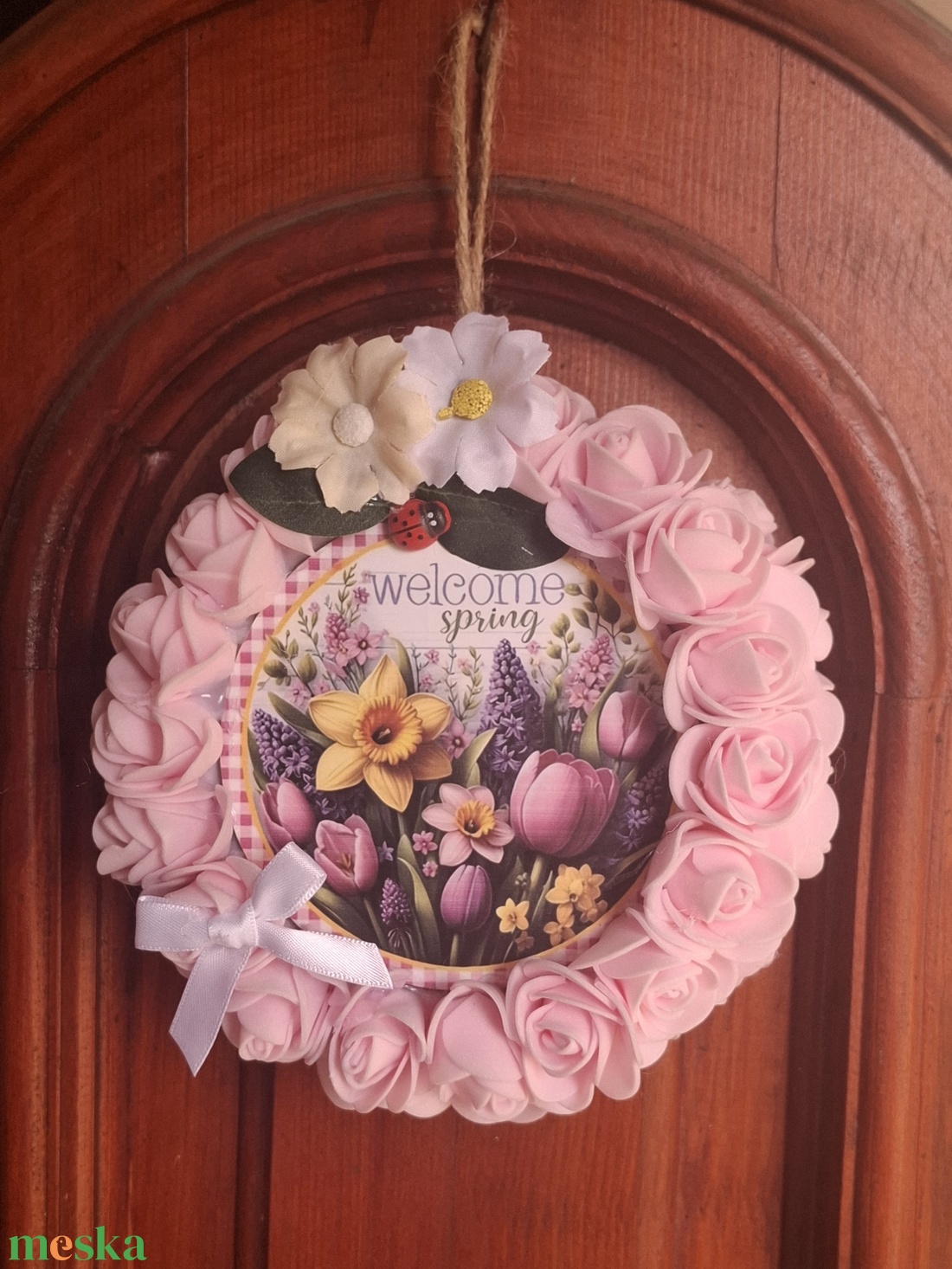 �Kisméretű tavaszi kopogtató� - otthon & életmód - dekoráció - ajtó- és ablak dekoráció - ajtódísz & kopogtató - Meska.hu