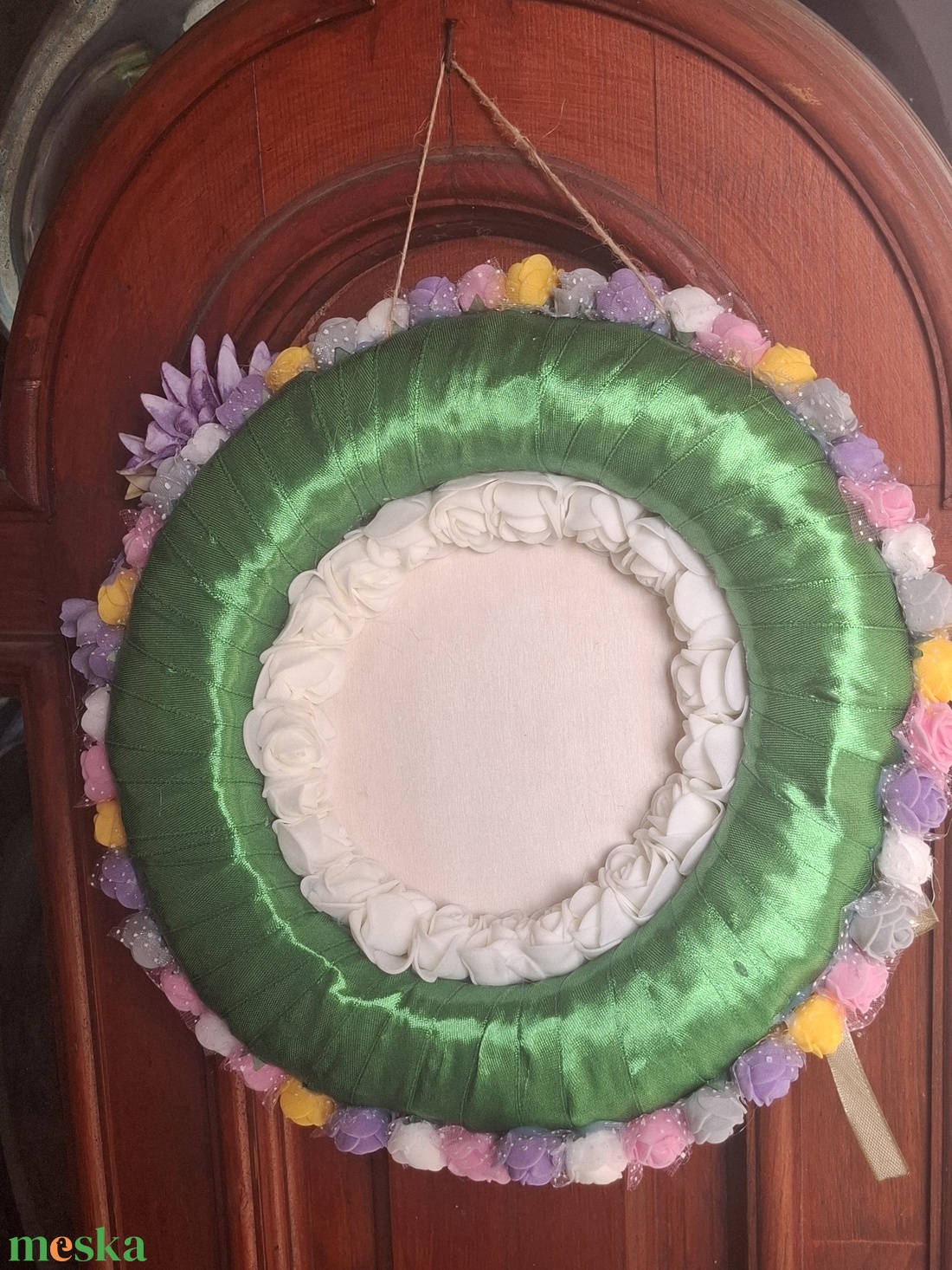 �Nagyméretű színes, vidám hangulatú tavaszi kopogtató� - otthon & életmód - virágdekoráció - virágdíszek - dekor koszorúk, kopogtatók - Meska.hu