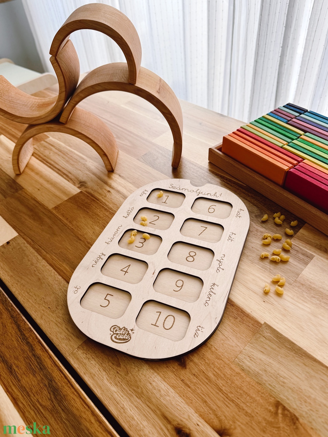IKEA Flisat/Trofast kompatibilis fa számtálca - Montessori szemléletű számláló játék (1-10) - játék & sport - készségfejlesztő és logikai játék - oktató játékok - Meska.hu