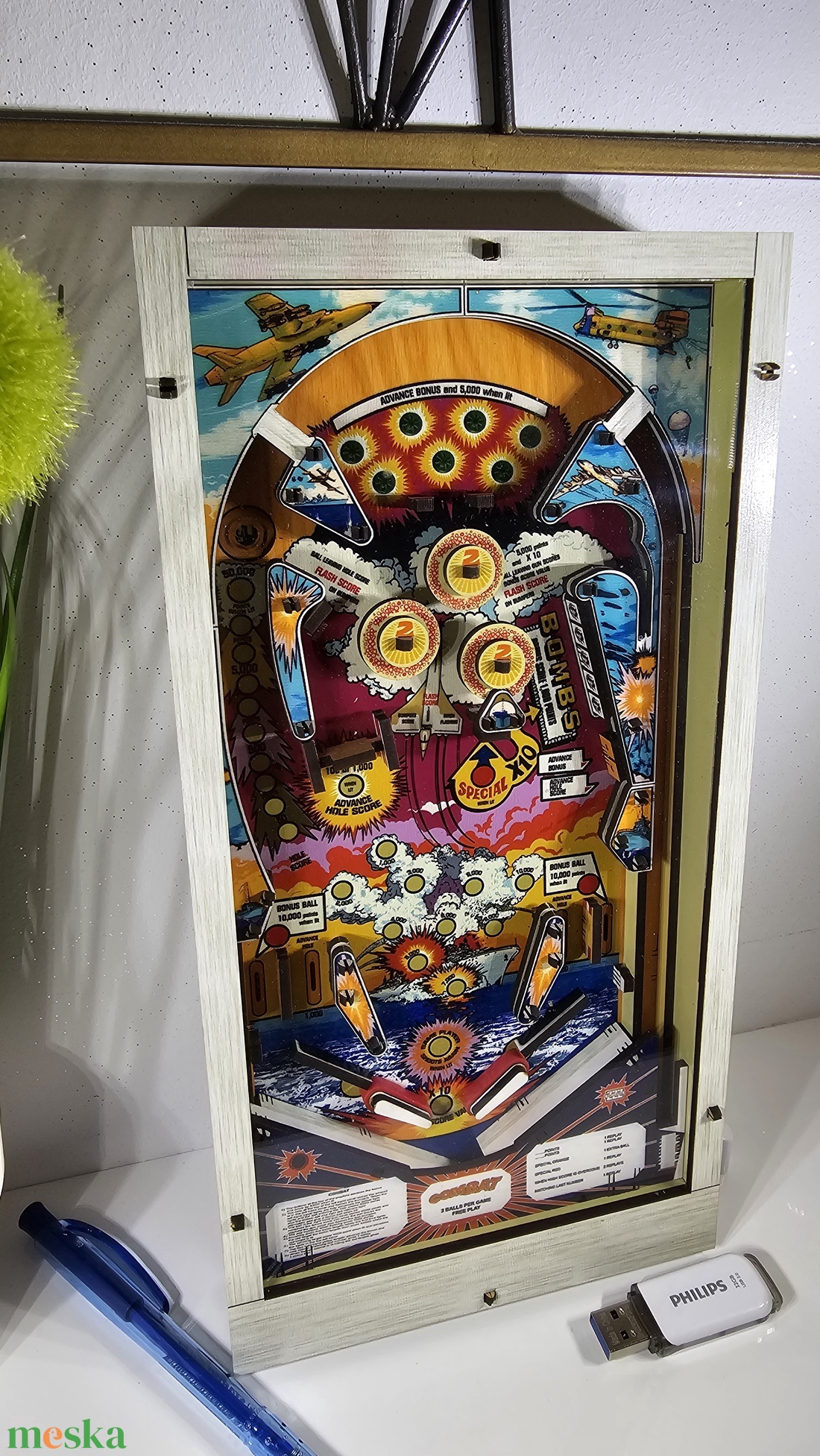 DIY retro arcade flippergép 3D modellkészlet � 1:4 méretarányú Zaccaria Combat replika - otthon & életmód - dekoráció - dísztárgy - Meska.hu
