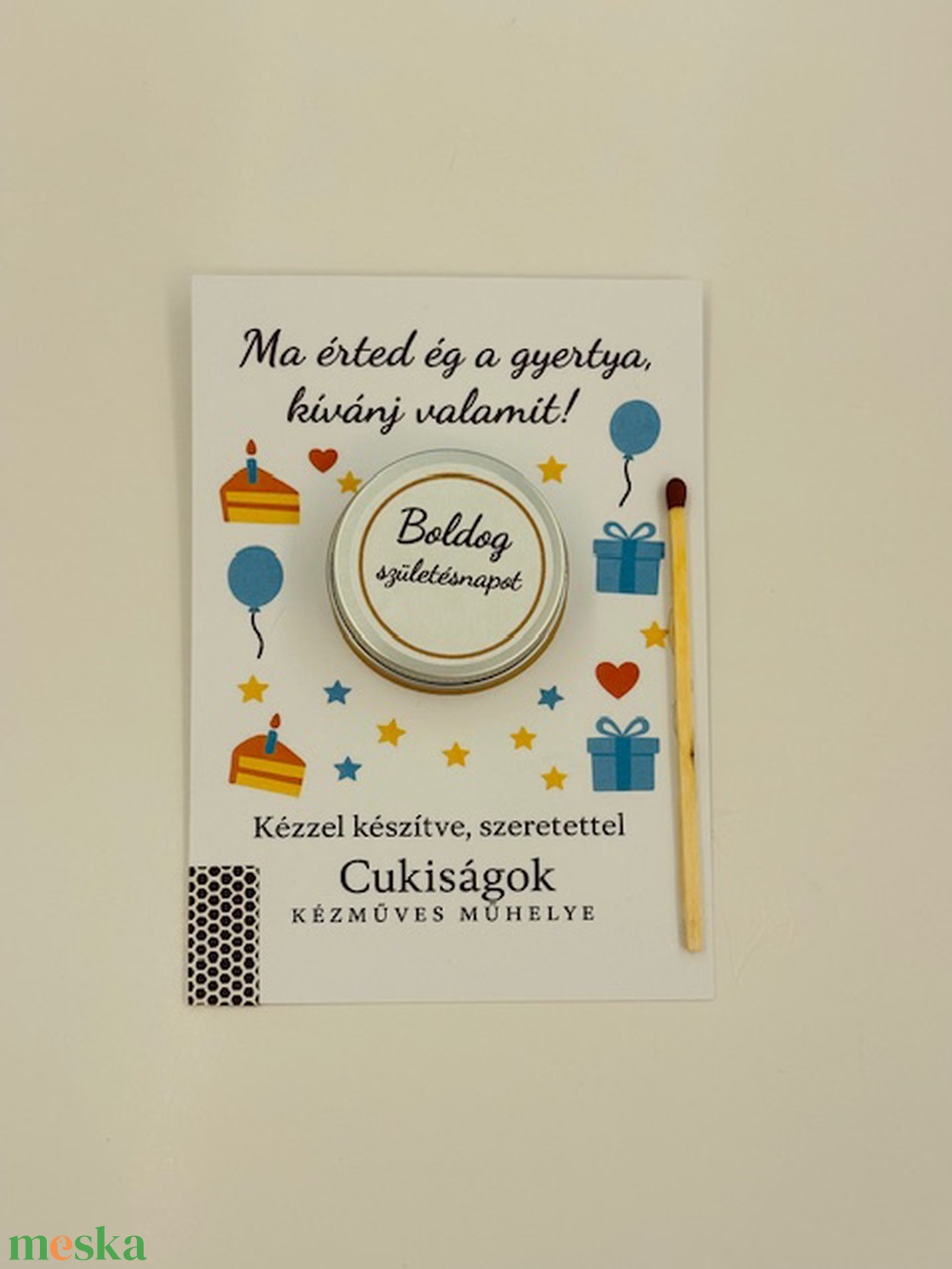 Születésnapi mini ajándékgyertya - otthon & életmód - gyertya, illat, aroma - gyertya - Meska.hu