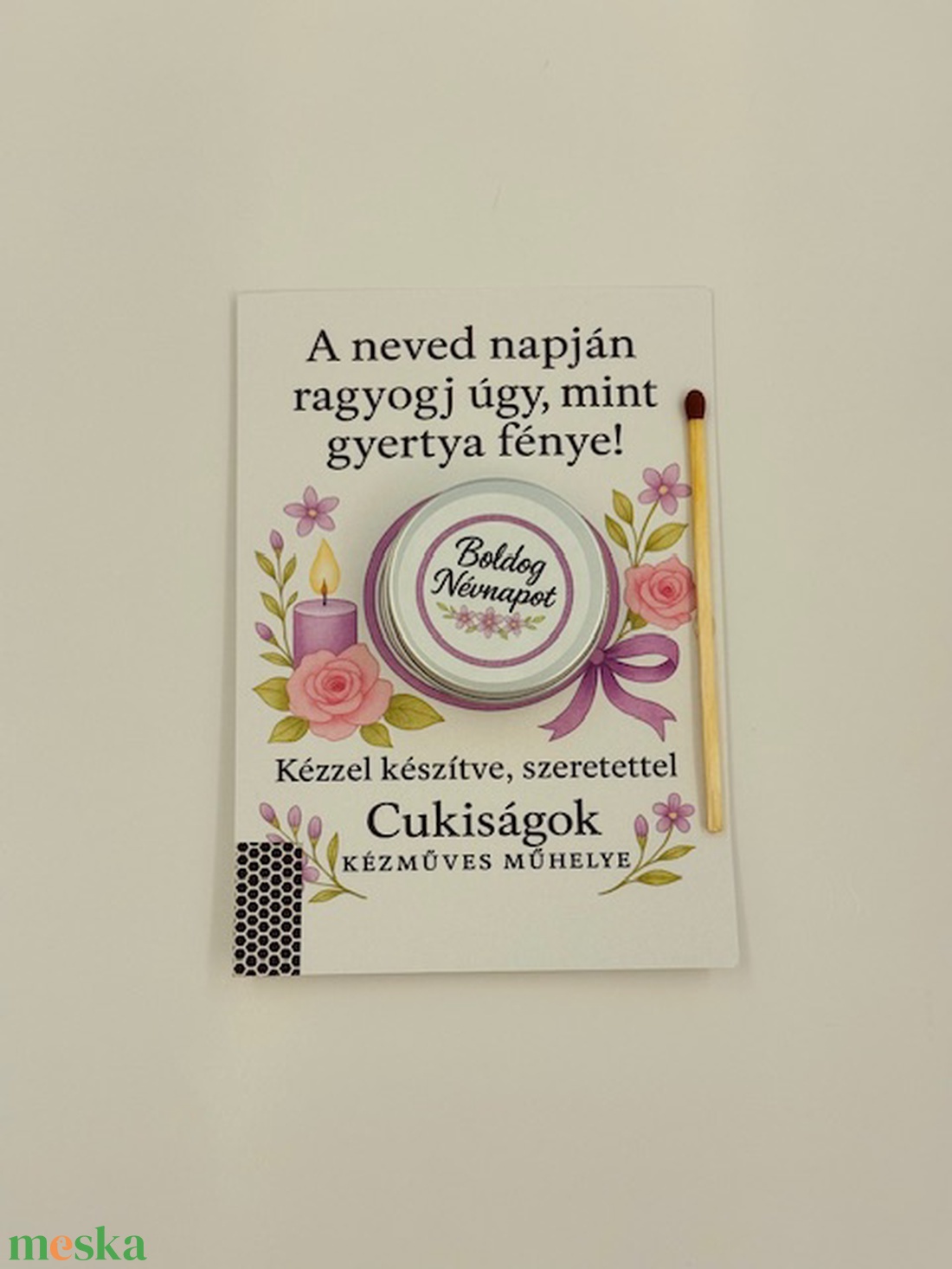 Boldog Névnapot ajándékgyertya - otthon & életmód - gyertya, illat, aroma - gyertya - Meska.hu
