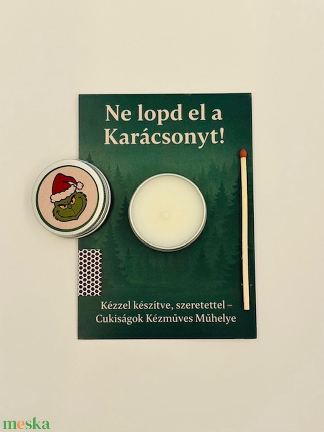 Grincs ajándékgyertya - karácsony - karácsonyi lakásdekoráció - karácsonyi illatgyertya, mécses - Meska.hu