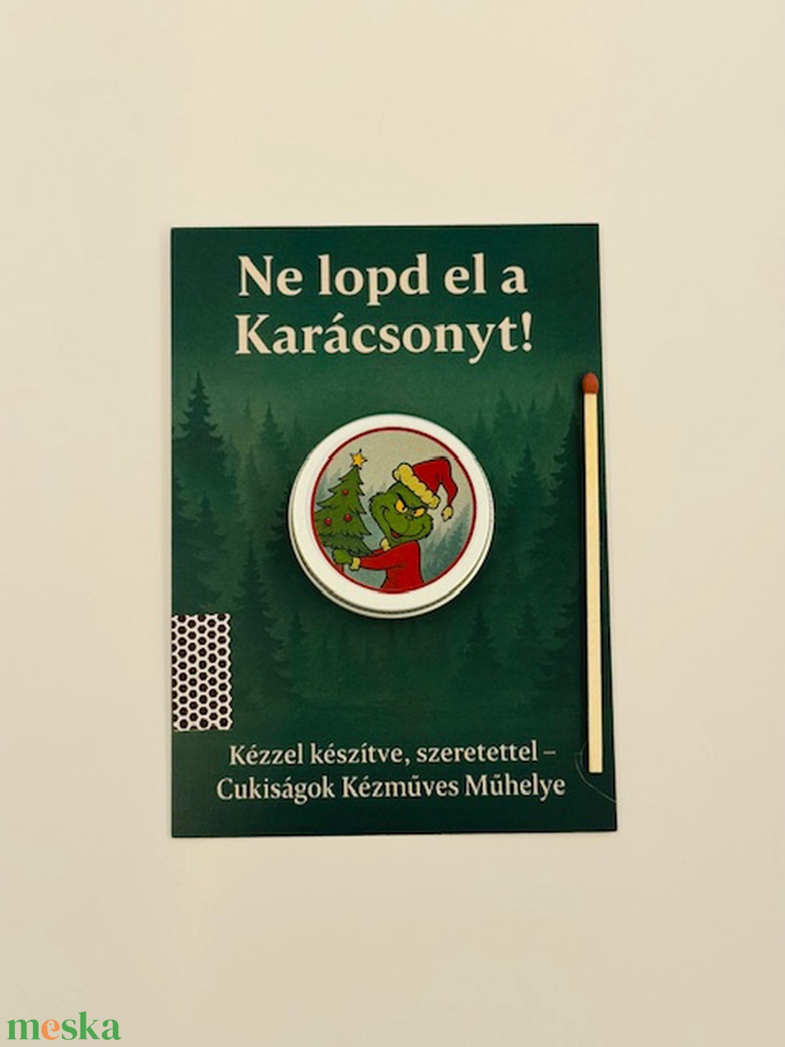 Grincs ajándékgyertya - karácsony - karácsonyi lakásdekoráció - karácsonyi illatgyertya, mécses - Meska.hu