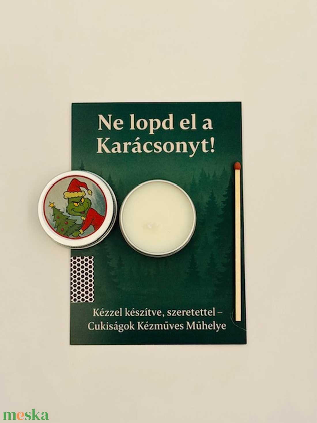 Grincs ajándékgyertya - karácsony - karácsonyi lakásdekoráció - karácsonyi illatgyertya, mécses - Meska.hu