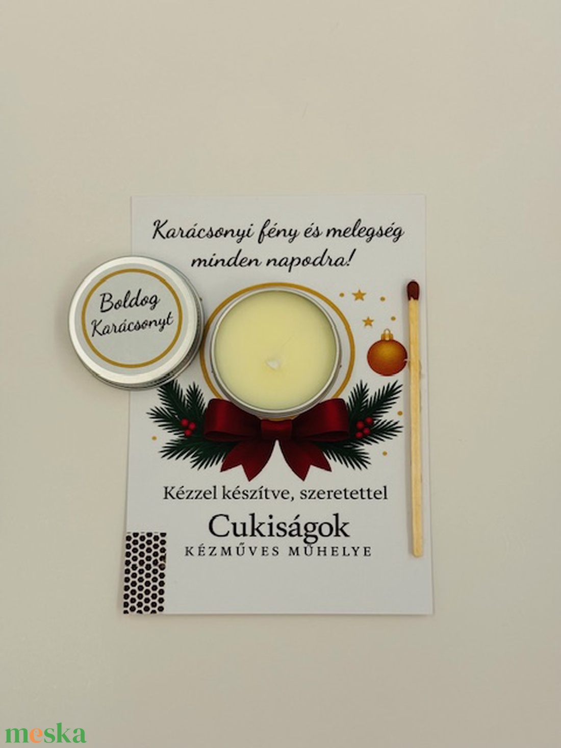 Karácsonyi ajándékgyertya - karácsony - karácsonyi lakásdekoráció - karácsonyi illatgyertya, mécses - Meska.hu