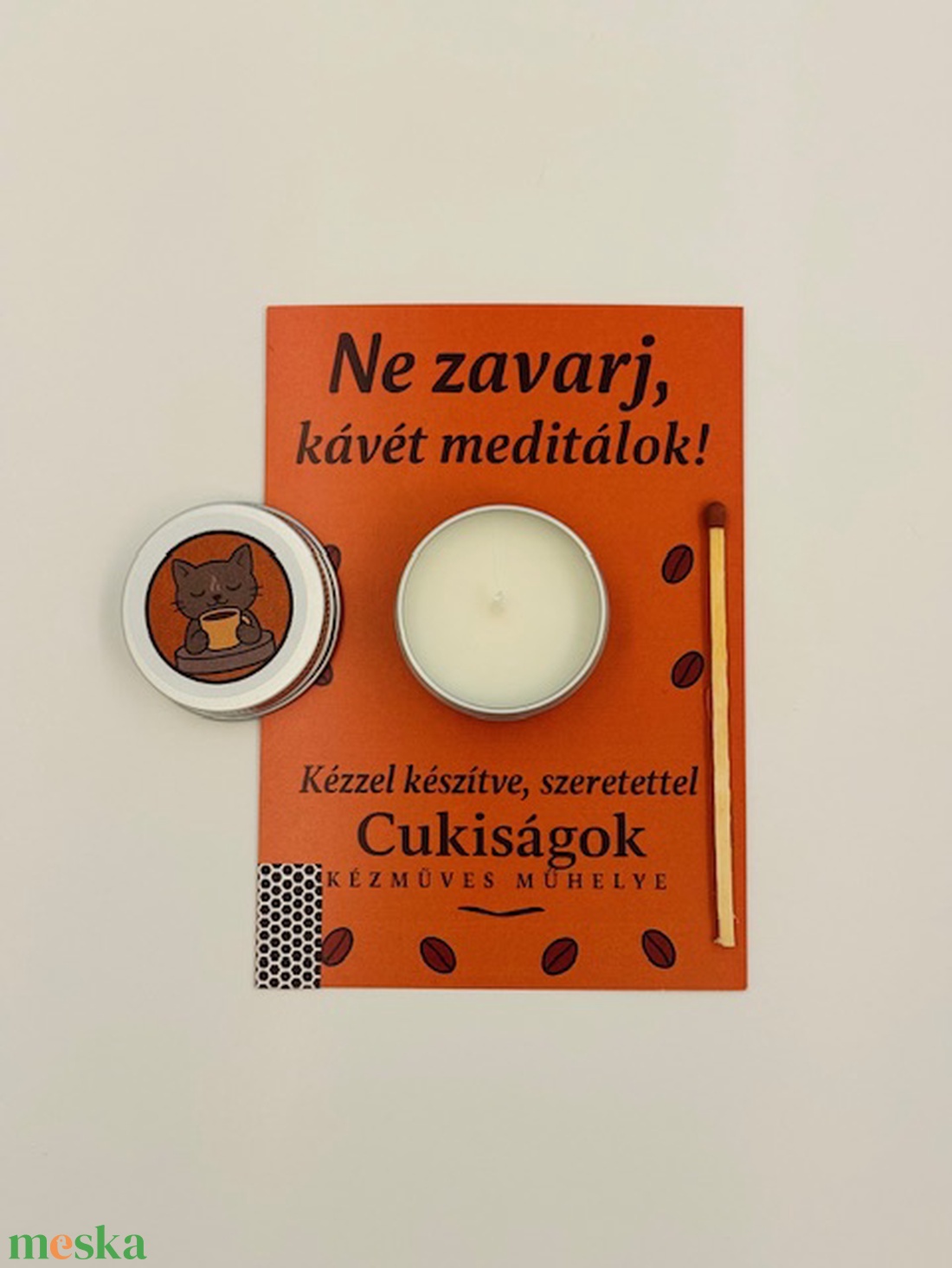 Kávés ajándékgyertya - kellékek & szerszámok - dekorációs kellékek - dekorációs gyertya - Meska.hu