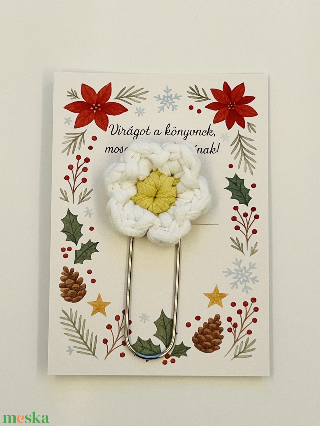 Horgolt virág könyvjelző - könyv & zene - könyvjelző - Meska.hu