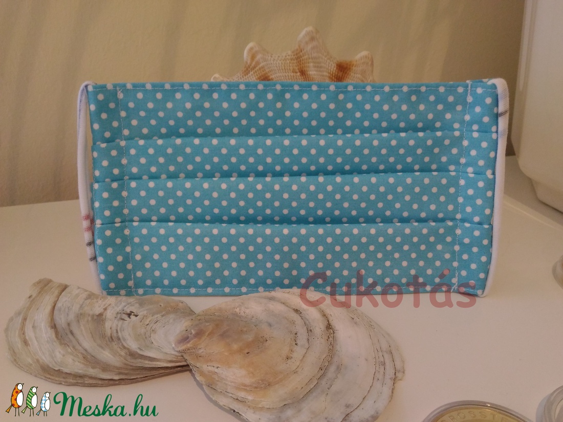 Pöttyös maszk, bélelt, mikrózható, fülkímélő -  - Meska.hu