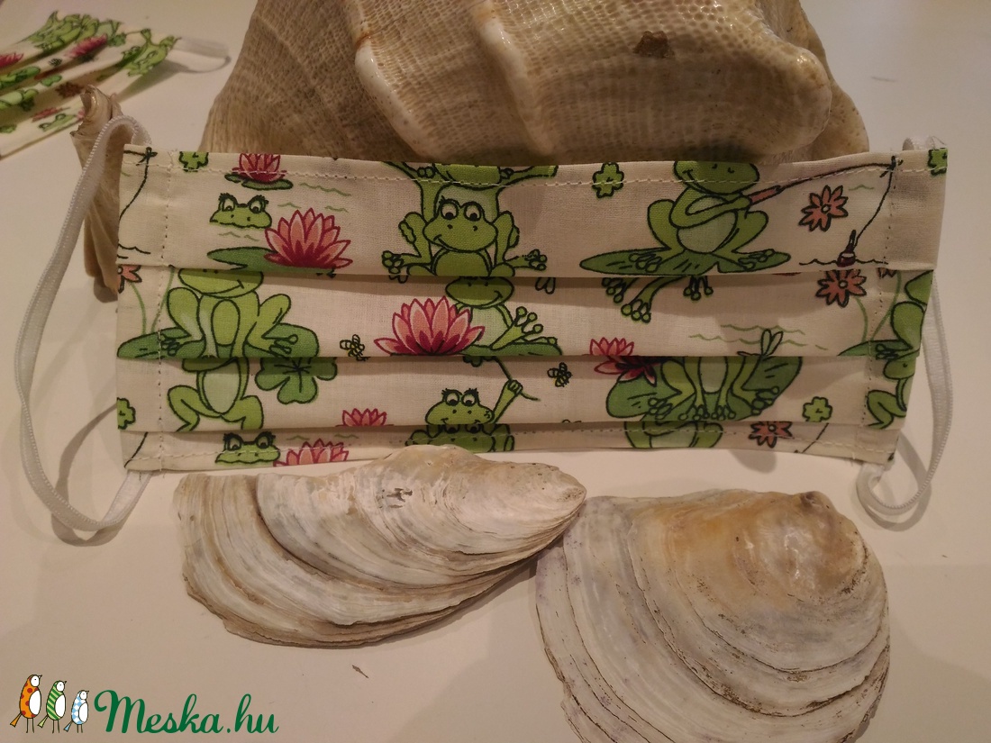 Nyárias szájmaszk, békás -  - Meska.hu