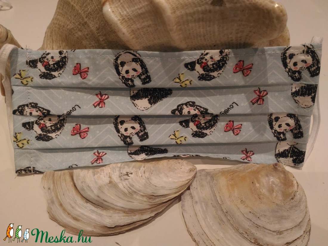 Pandás maszk, nyárias, egyrétegű -  - Meska.hu