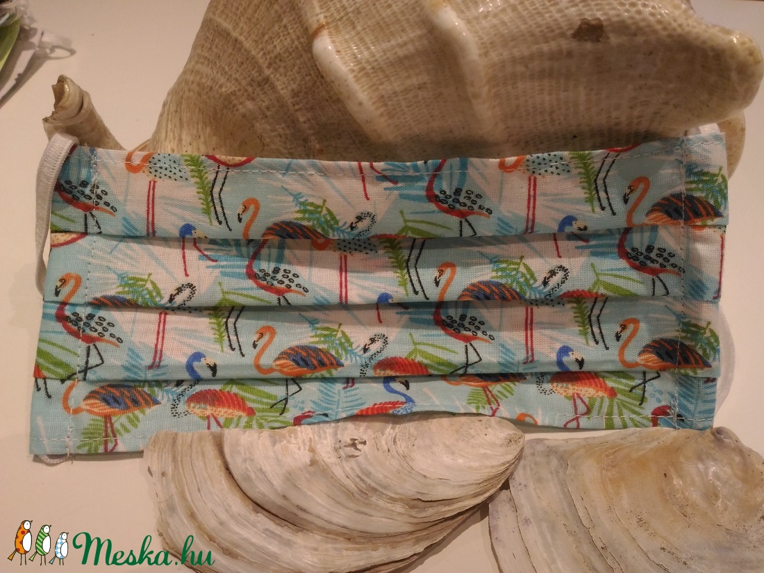 Flamingós, egyrétegű, nyárias maszk - női - női - Meska.hu