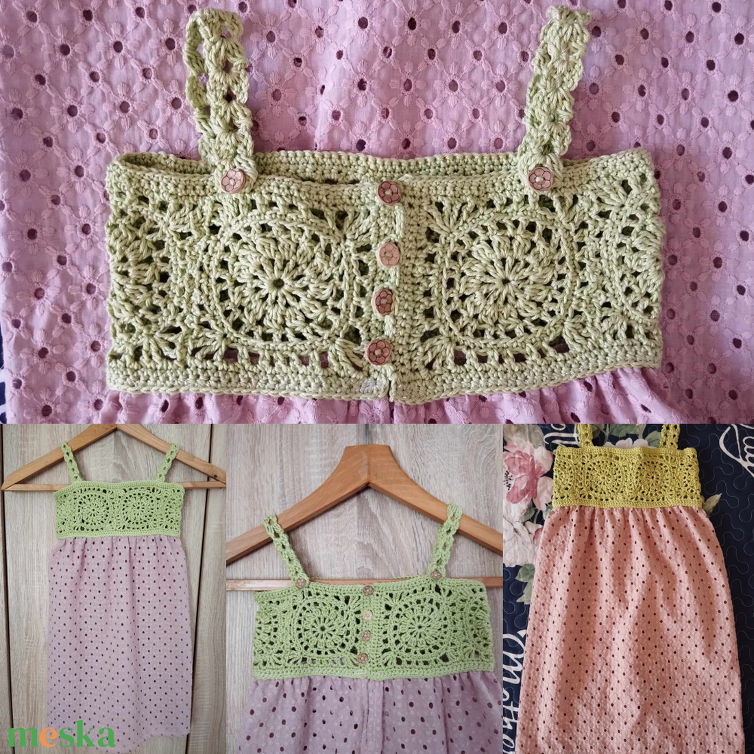 Lányka nyáriruha, rózsaszín - ruha & divat - gyerekruha - ruha - Meska.hu