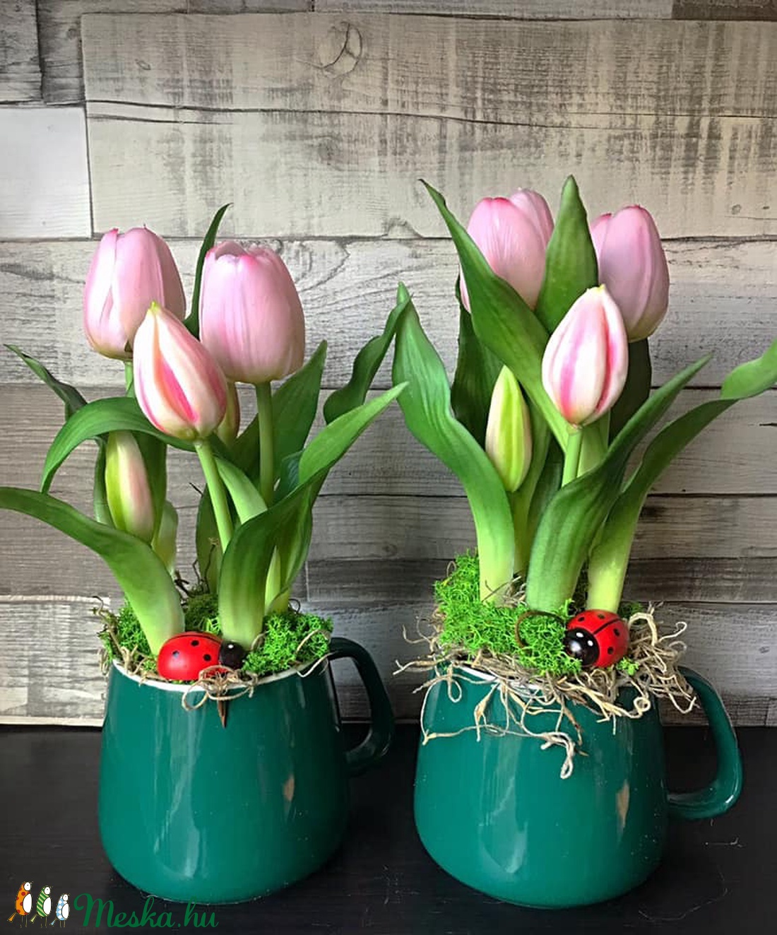 Cserepes mű tulipán bögrében - otthon & életmód - dekoráció - Meska.hu
